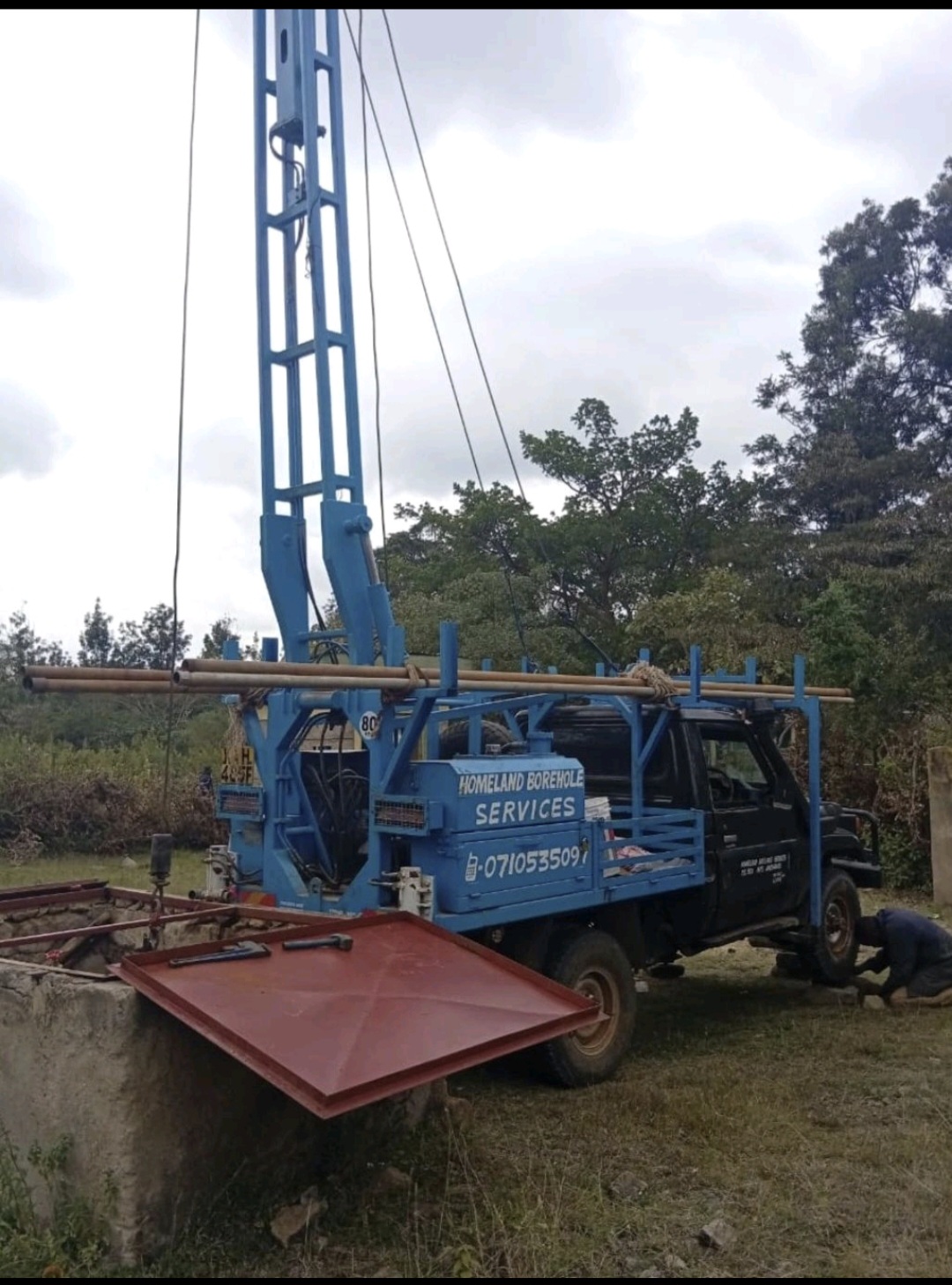 Installing a 10m3 pump 210m deep in Kitengela, Kajiado County